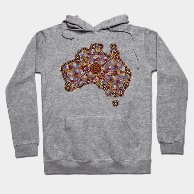 Aboriginal Map Australia Hoodie by hogartharts